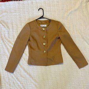 Tahari size 0P gold blazer textured, lined, excellent condition